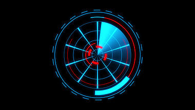素材标题扫描蓝色科技未来炫酷圆环HUD视频的预览图