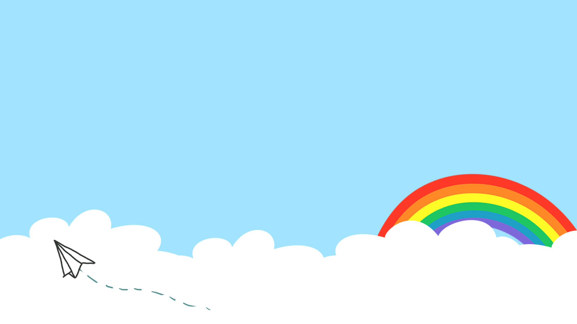 夏天蓝天白云云朵彩虹纸飞机夏季清新蓝色视频背景视频的预览图