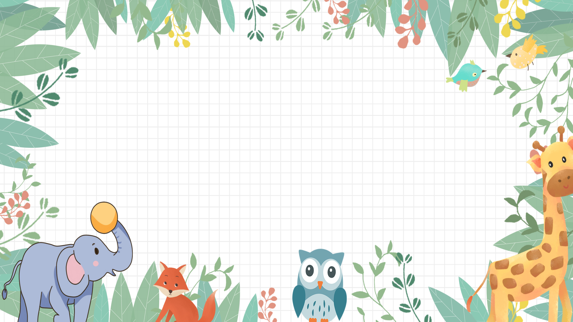 简约植物动物卡通边框视频背景视频的预览图