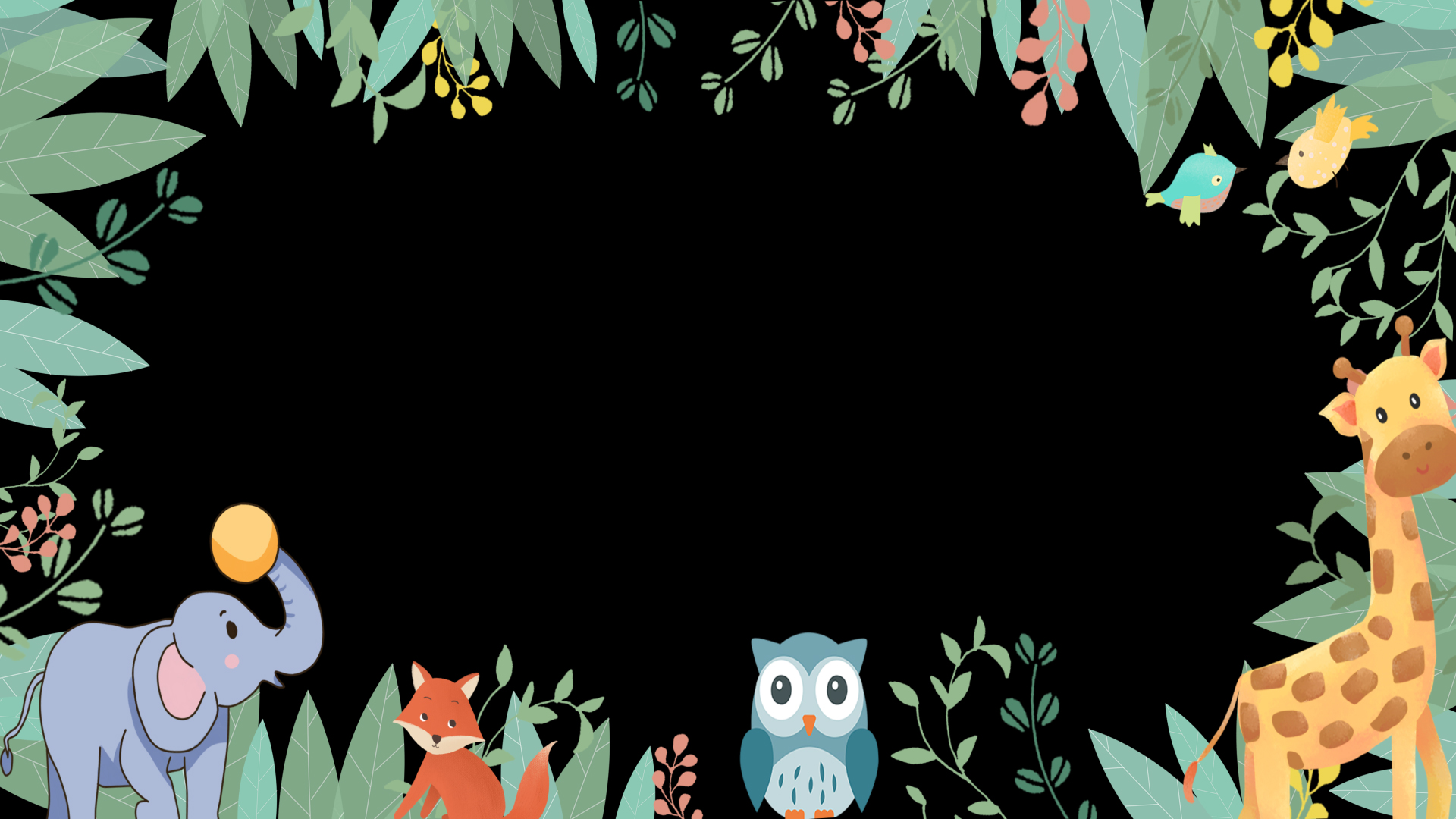 简约植物动物卡通边框视频边框视频的预览图