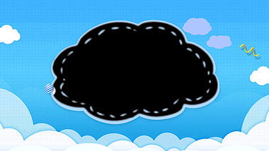 蓝色小清新云朵边框可爱视频边框视频的预览图