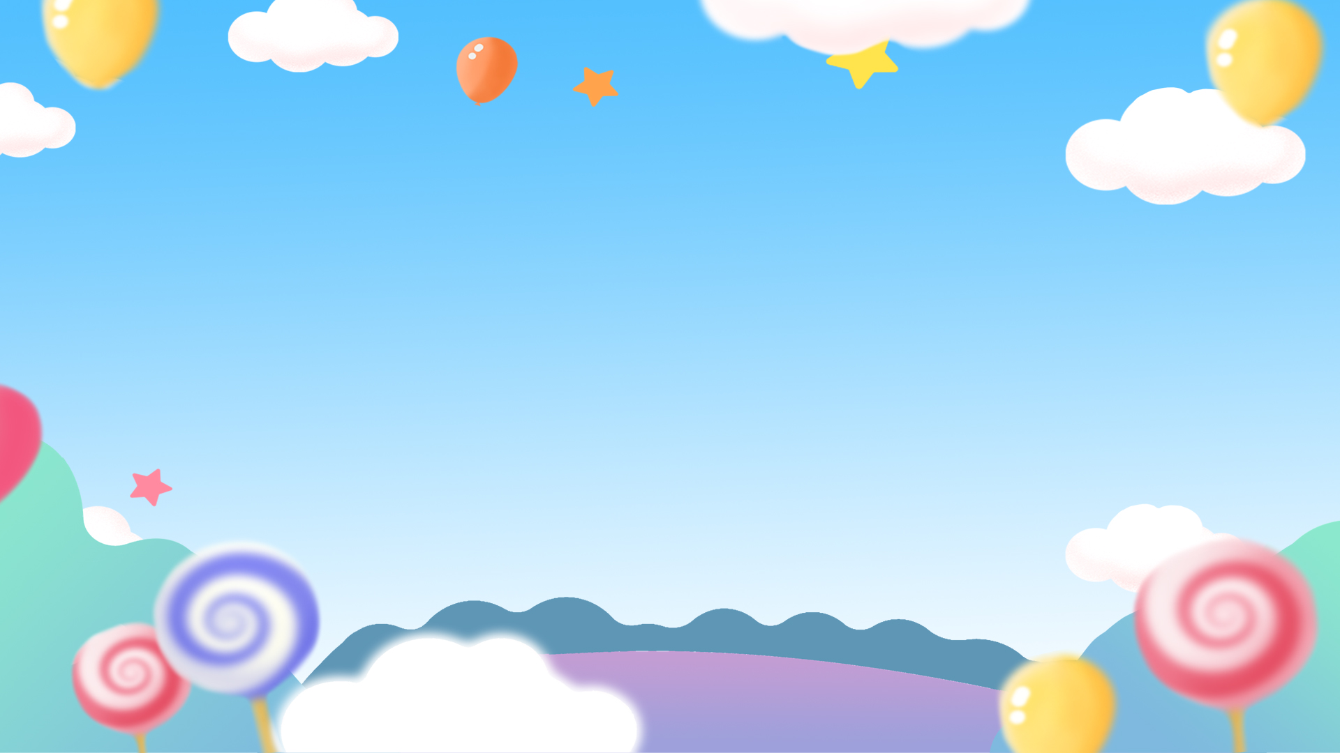儿童节六一61可爱棒棒糖蓝天白云气球蓝色视频背景视频的预览图
