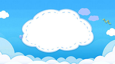 蓝色小清新云朵边框可爱视频背景视频的预览图