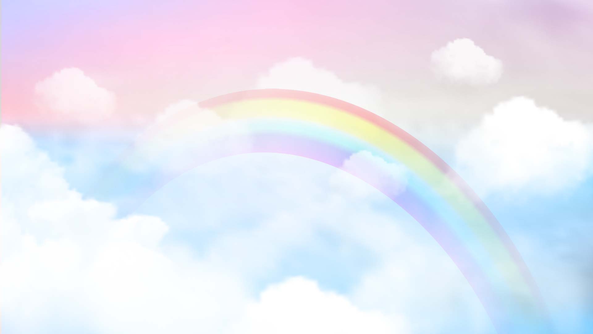 原创儿童卡通蓝天白云彩虹唯美动态视频背景视频的预览图