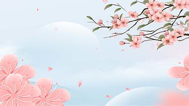 原创春天樱花花瓣清新动态视频背景视频的预览图