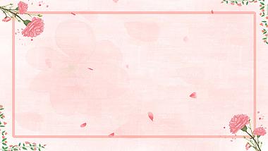 原创母亲节康乃馨花朵边框粉色动态视频背景视频的预览图