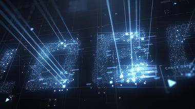 科技感粒子光线马赛克LOGO展示演绎视频的预览图