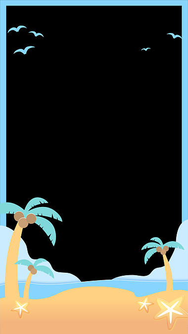 夏天海边沙滩椰子树旅游度假夏季边框清凉视频的预览图
