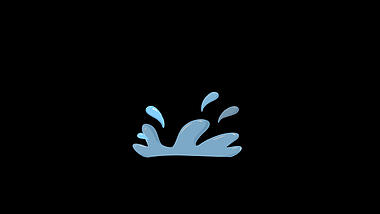 蓝色卡通溅射水花水滴视频的预览图