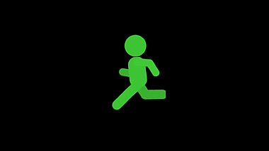 绿色小人跑步跑动作运动视频的预览图