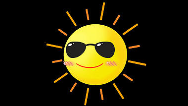夏天夏季夏日黄色戴墨镜卡通拟物太阳视频的预览图