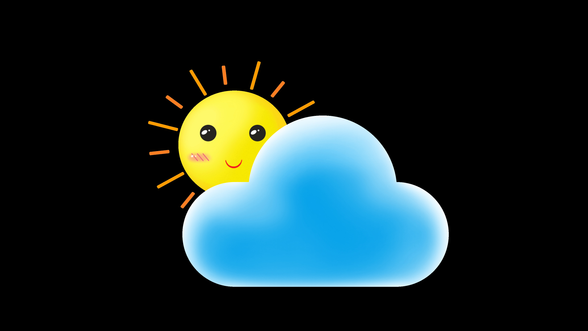 夏日夏天夏季黄色卡通太阳云朵视频的预览图