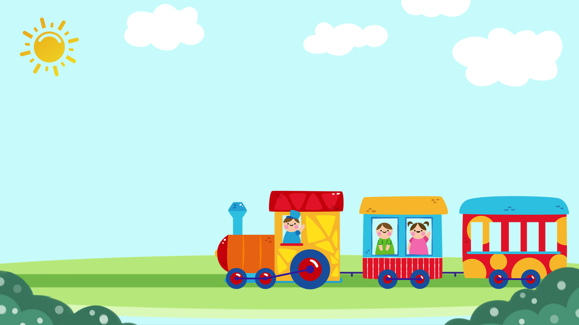 原创61儿童节卡通小火车玩具视频背景视频的预览图