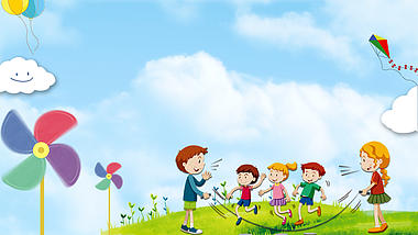 原创六一儿童节大风车跳绳儿童动态背景视频的预览图
