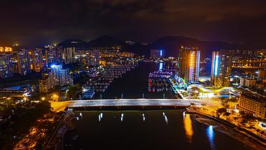 8K大气航拍延时海南三亚城市夜景灯光秀视频的预览图