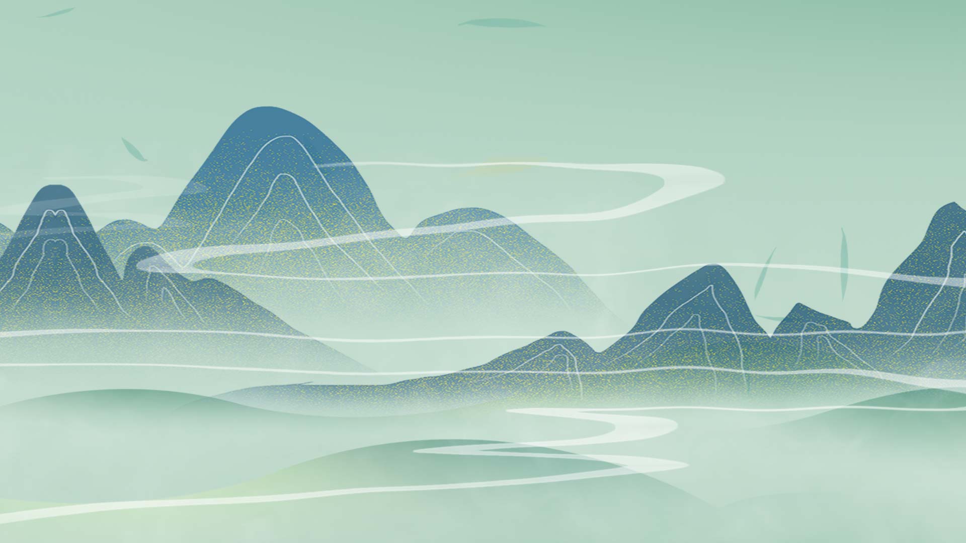 原创中国风水墨山脉山水动态视频背景视频的预览图
