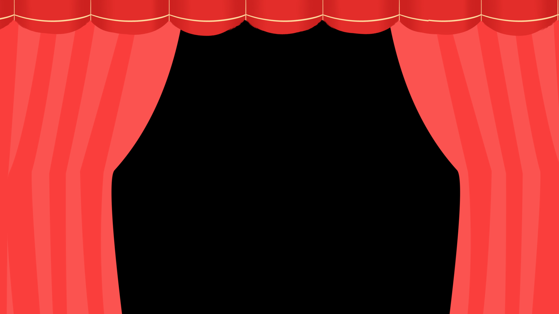 舞台幕布帘幕打开卡通红色边框视频的预览图