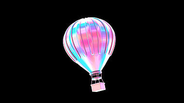 仿真渐变潮流热气球3d立体C4D漂浮视频的预览图