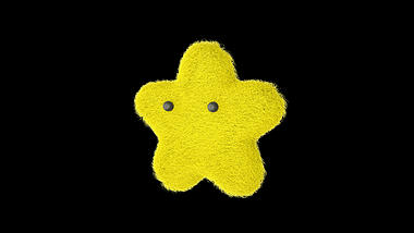 毛绒C4D立体3D黄色卡通星星五角星视频的预览图