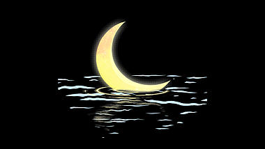月亮漂浮在水面水波纹涟漪视频的预览图
