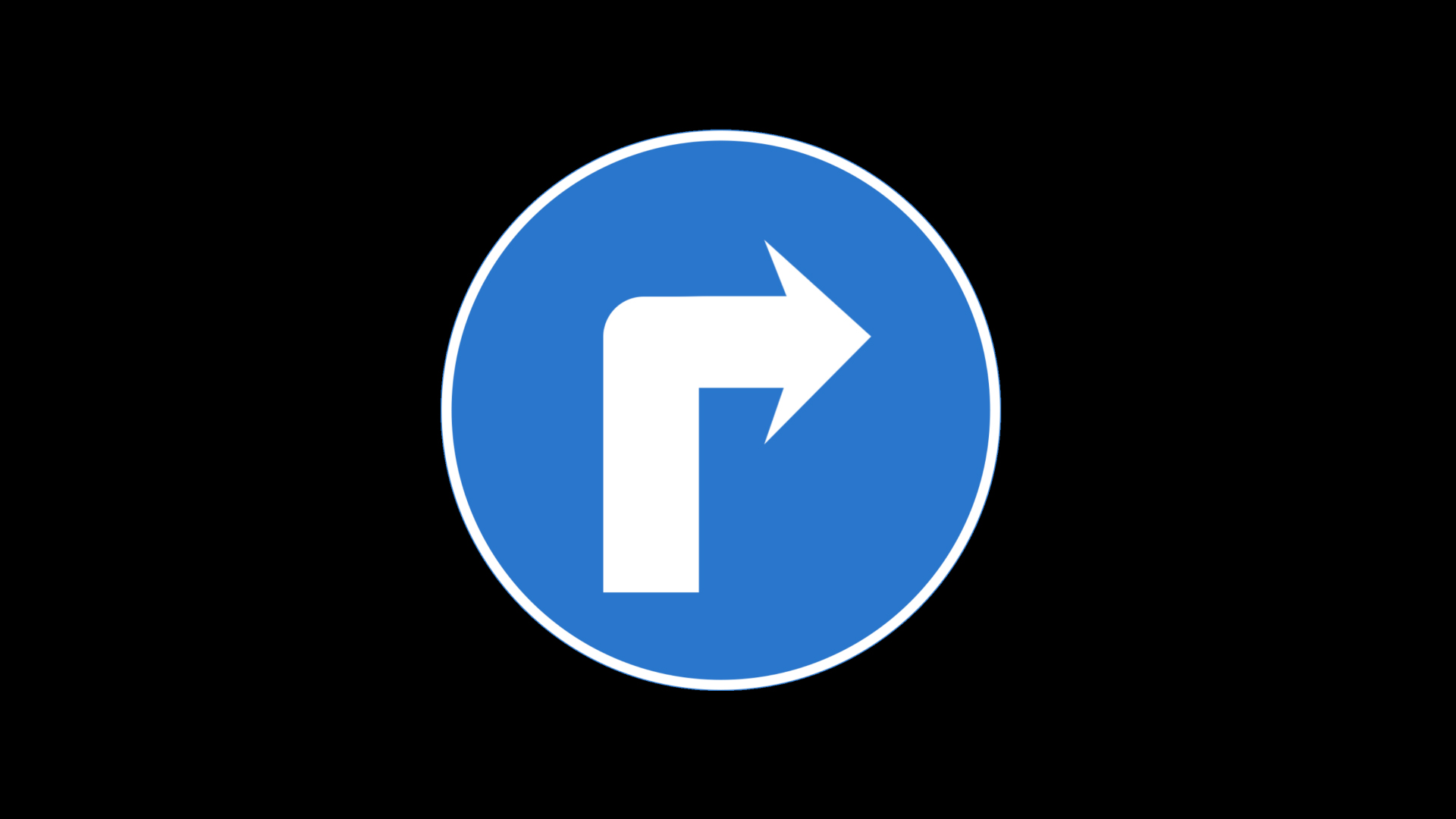 蓝色箭头路标标识右转弯路标视频的预览图