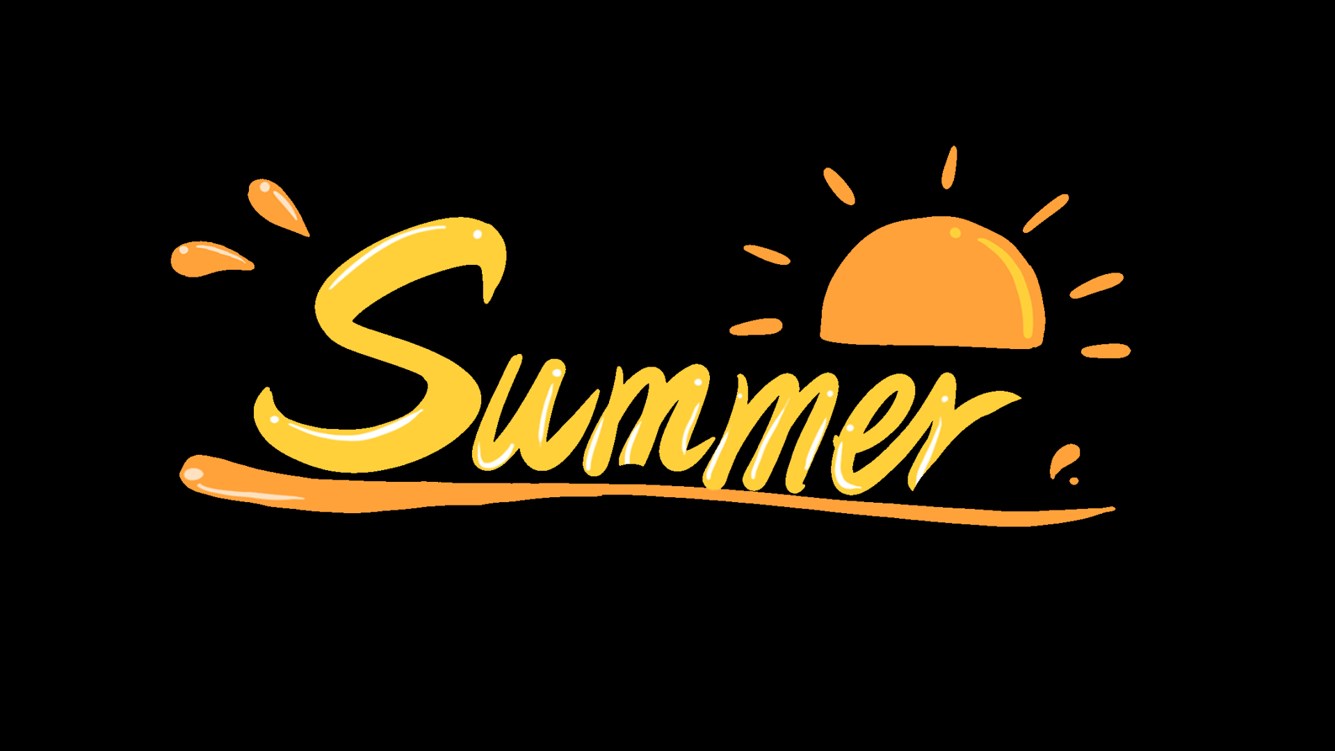 炎热夏天橙色夏天阳光贴纸小清新标题视频的预览图