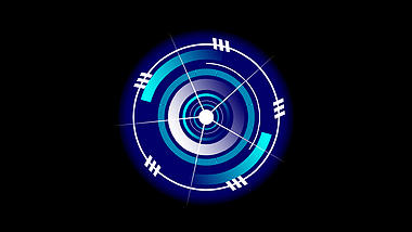 赛博朋克科技感蓝色圆环圆圈搜索转动视频的预览图