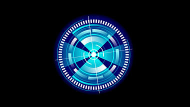 赛博朋克科技感蓝色圆环圆圈转动搜索视频的预览图