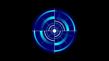 赛博朋克科技圆圈圆环转动科技感蓝色视频的预览图