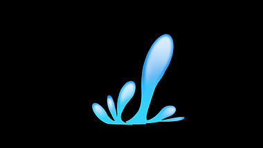 卡通蓝色溅起的水花水滴视频的预览图