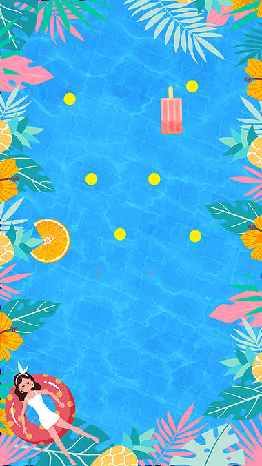 夏日上新夏天电商消暑大暑泳池蓝色视频动态背景视频的预览图