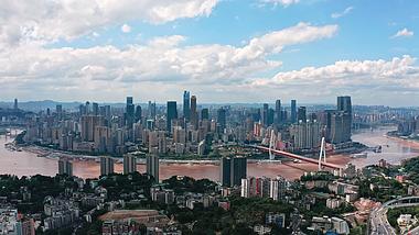 4k航拍重庆渝中半岛CBD夏季城市全景视频的预览图