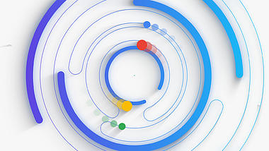 简洁彩色圆圈MG动画企业LOGO展示演绎片头视频的预览图