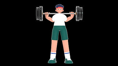 原创三维动态举重健身锻炼人物3D立体视频的预览图