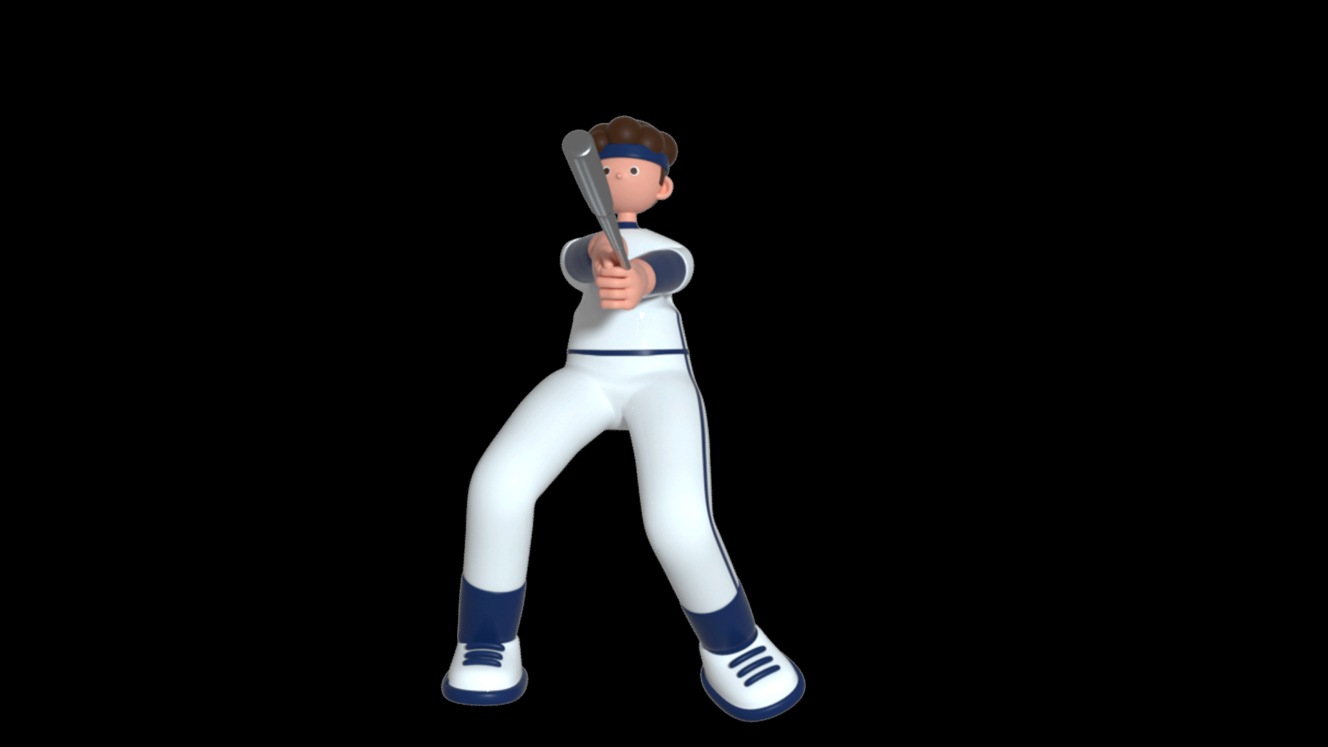 原创三维动态3D立体c4d打棒球健身锻炼人物立体视频的预览图