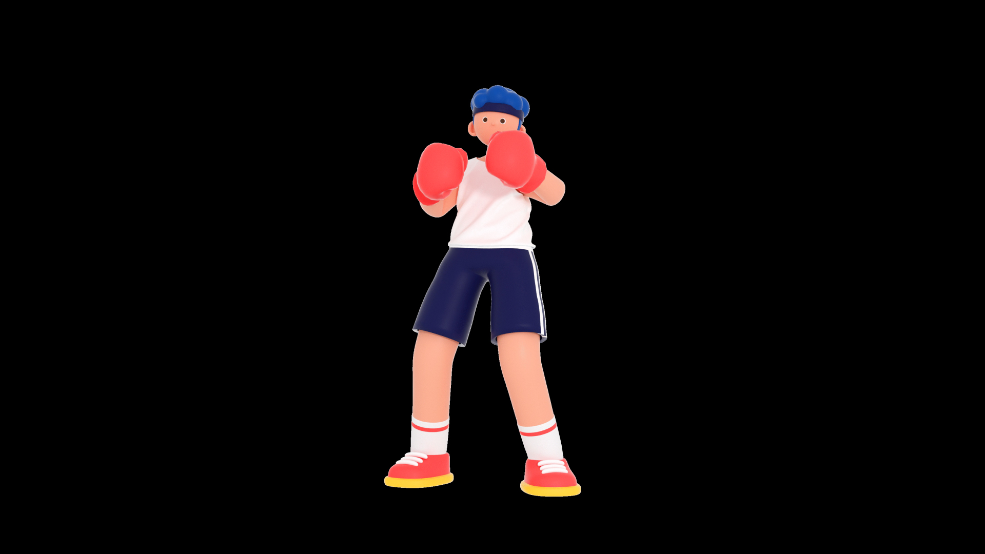 原创三维动态C4D立体3D人物男性打拳击拳击视频的预览图