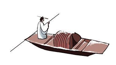 原创挂件装饰古风中国风小船人物人视频的预览图