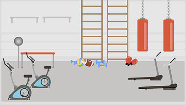 原创视频循环背景健身房小动画视频的预览图