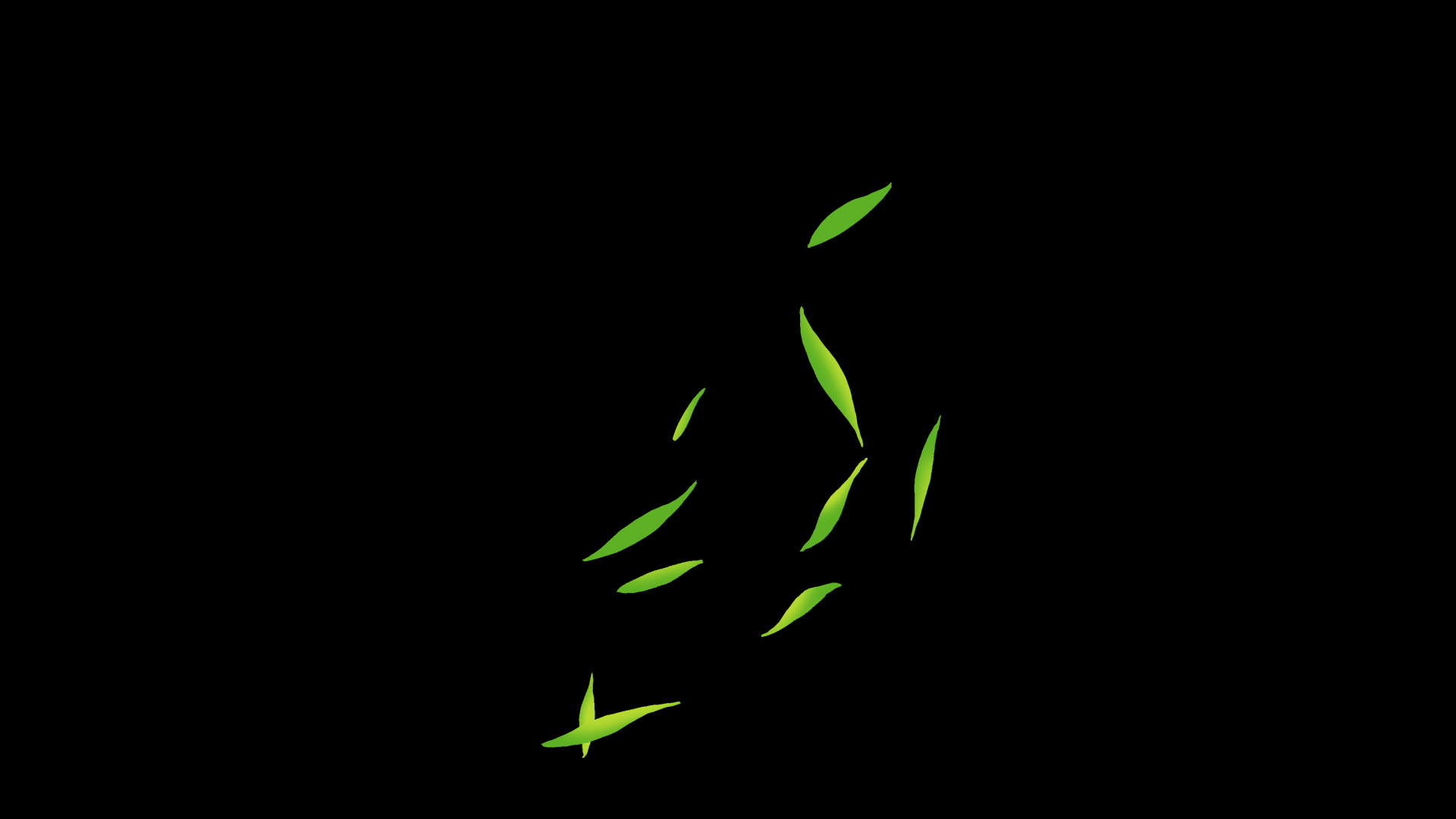 原创挂件装饰春天柳叶树叶飘落清新漂浮绿色视频的预览图