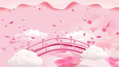 原创粉色小清新七夕情人节浪漫花瓣飘落背景素材视频的预览图