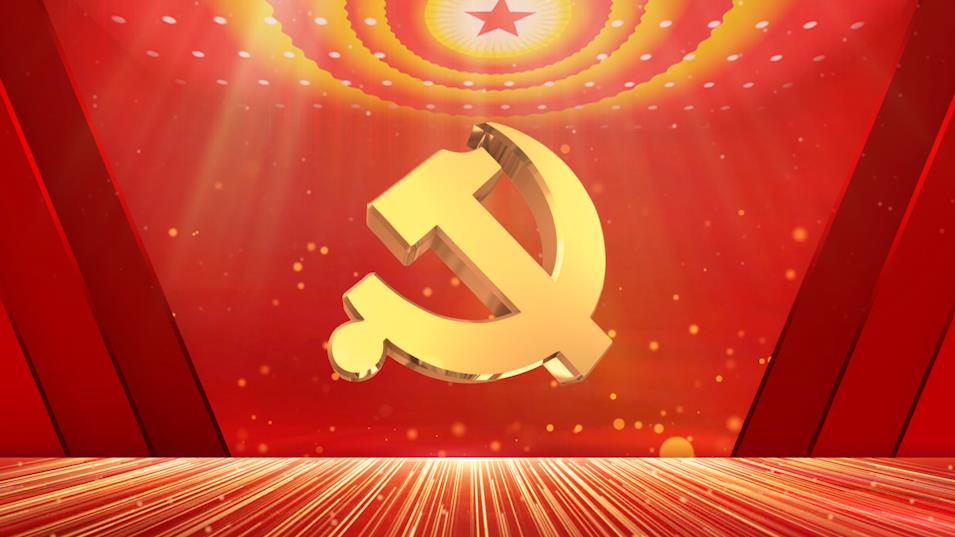 建党红色党建大气党徽背景视频AE模板视频的预览图
