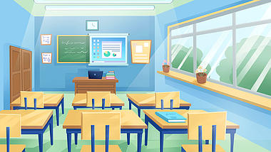 原创开学季开学教育学校教室校园室内课桌mg视频背景视频的预览图