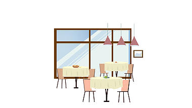 原创挂件装饰餐饮餐厅场景mg扁平视频的预览图