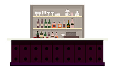 原创挂件装饰酒柜家具MG扁平场景视频的预览图