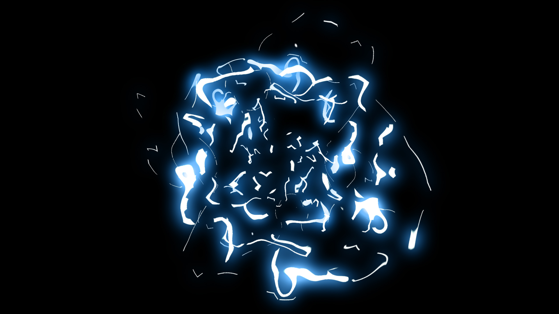 原创光效粒子卡通二维综艺蓝色能量闪电雷电自然视频的预览图