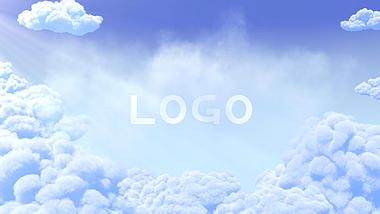 清新蓝天白云企业LOGO展示演绎片头视频的预览图
