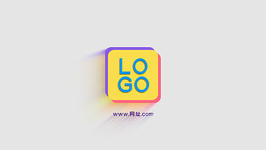 简洁彩色方块动画企业LOGO展示演绎视频的预览图