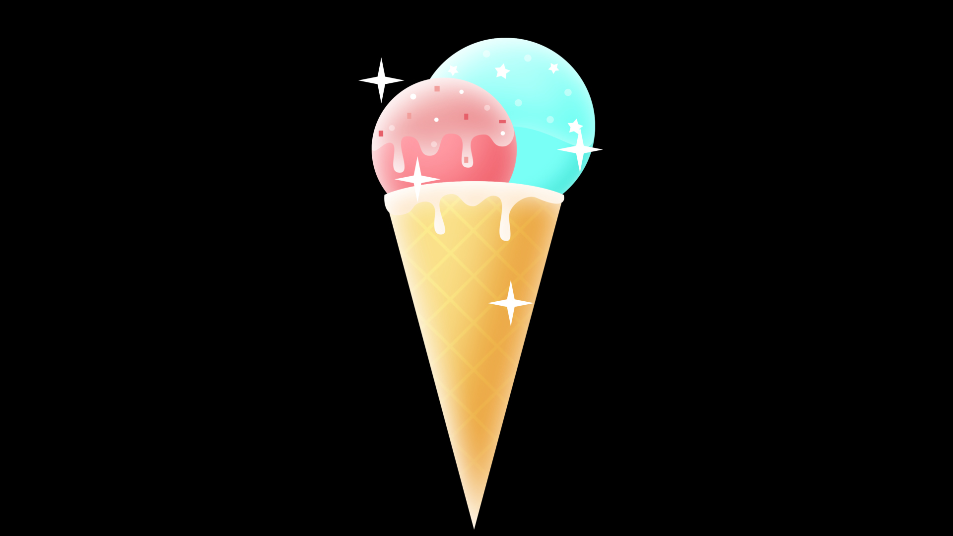 夏天冰淇淋甜筒清凉夏季夏日视频的预览图