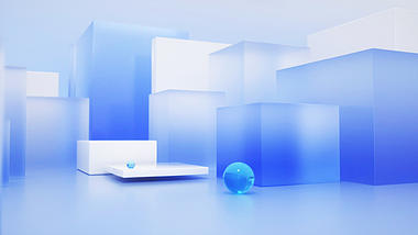 C4D几何蓝色概念小球滚动3D立体视频背景视频的预览图