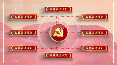 党政党建结构分支视频ae模板视频的预览图